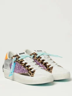 Sneakers Sk8 Deluxe Wedge Crime London in pelle e glitter