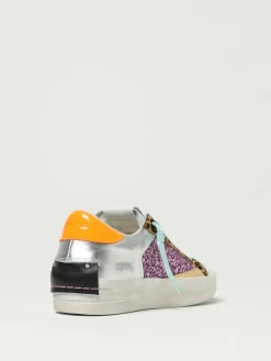 Sneakers Sk8 Deluxe Wedge Crime London in pelle e glitter