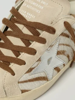 Sneakers Super-Star Golden Goose in camoscio e cavallino zebrato