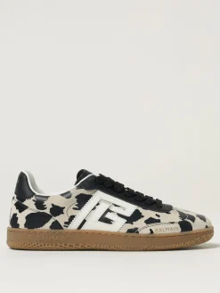 Sneakers Swan Balmain in camoscio stampa animalier