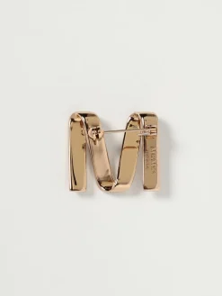 Spilla Max Mara in ottone con strass incastonati