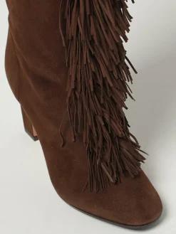 Stivale Gytane Aquazzura in camoscio con frange