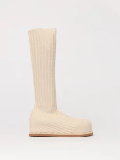 Stivale Veneda Amina Muaddi in maglia di lana a coste