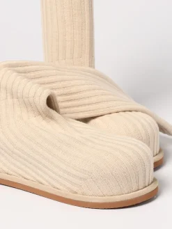 Stivale Veneda Amina Muaddi in maglia di lana a coste