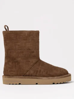 Stivaletto Apres Chic Fendi in camoscio con monogram FF all over