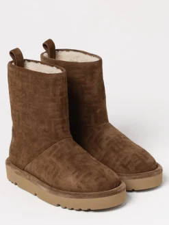 Stivaletto Apres Chic Fendi in camoscio con monogram FF all over