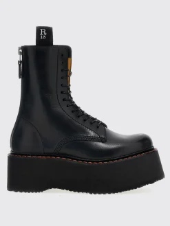 Stivaletto con zeppa X Stack R13 in pelle spazzolata