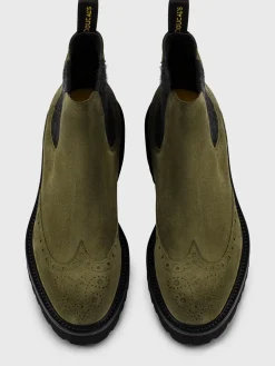 Stivaletto Doucal's in camoscio con motivo brogue