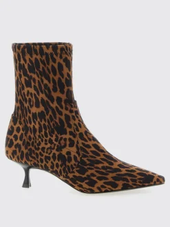 Stivaletto Naomi Stuart Weitzman in tessuto stampa animalier
