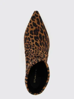 Stivaletto Naomi Stuart Weitzman in tessuto stampa animalier