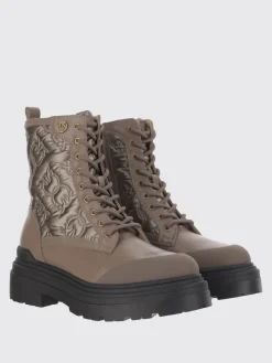 Stivaletto Pinko in pelle e nylon con logo trapuntato