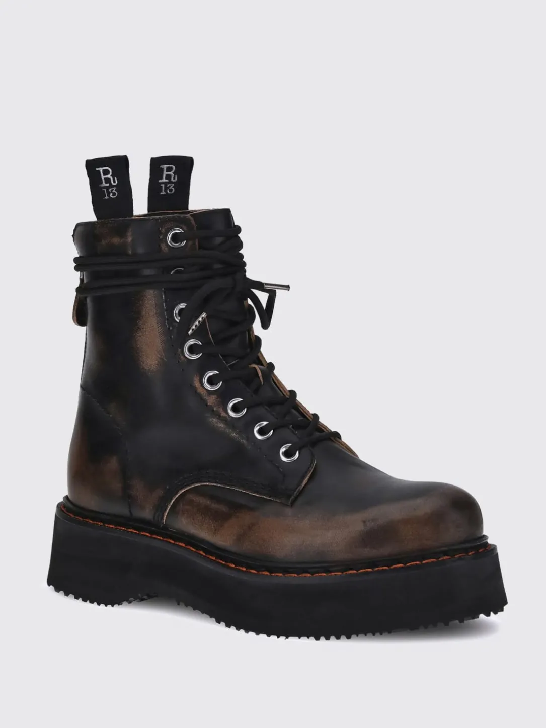 Stivaletto R13 in pelle invecchiata