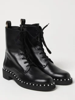 Stivaletto Stuart Weitzman in pelle con perle sintetiche e strass