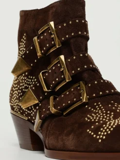 Stivaletto Susan Chloé in camoscio con micro borchie