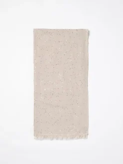 Stola Brunello Cucinelli in cashmere e seta con paillettes ricamate