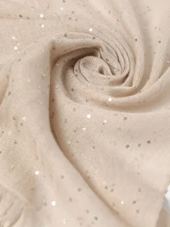 Stola Brunello Cucinelli in cashmere e seta con paillettes ricamate