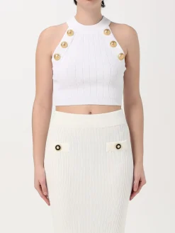Top Balmain in misto viscosa con bottoni