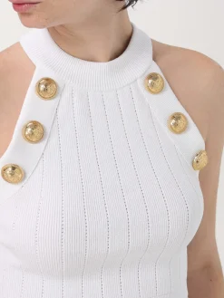 Top Balmain in misto viscosa con bottoni