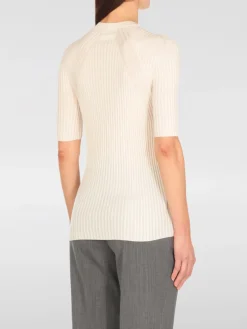 Top basic Jil Sander in maglia di seta a coste