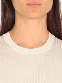 Top basic Jil Sander in maglia di seta a coste