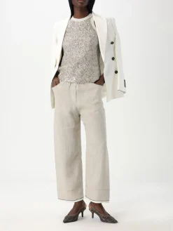 Top Brunello Cucinelli in misto cotone con strass