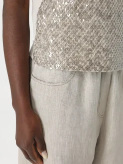 Top Brunello Cucinelli in misto cotone con strass