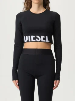 Top cropped Diesel in tessuto tecnico stretch