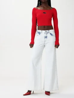 Top cropped Diesel in viscosa a coste