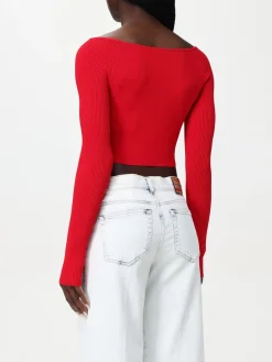 Top cropped Diesel in viscosa a coste