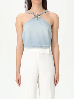 Top cropped Simona Corsellini in denim