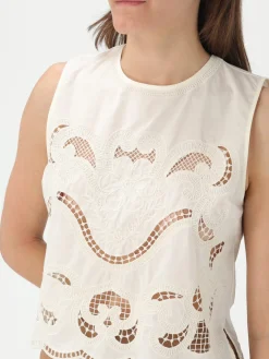 Top cropped Twinset in Sangallo