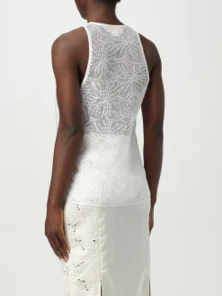 Top Genny in organza con ricamo floreale