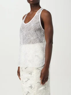 Top Genny in organza con ricamo floreale