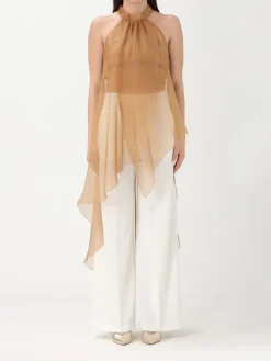 Top H Couture in misto seta con fiore