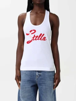 Top in cotone con stampa logo Stella McCartney