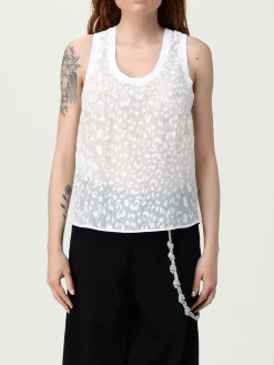 Top in cotone e seta Pinko animalier