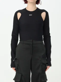 Top in nylon stretch Off-White