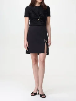 Top in viscosa con spilla da balia Versace