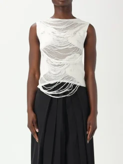 Top MM6 Maison Margiela in misto cotone distressed