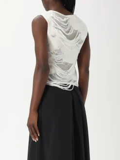 Top MM6 Maison Margiela in misto cotone distressed