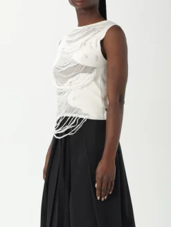 Top MM6 Maison Margiela in misto cotone distressed