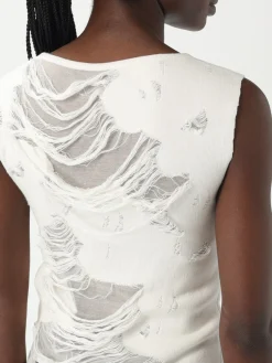 Top MM6 Maison Margiela in misto cotone distressed