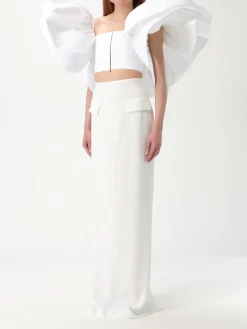 Top Monot in crepe con maxi rouches