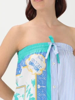 Top Moschino Jeans in cotone con stampa patchwork