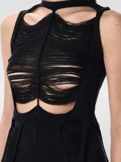 Top Rick Owens in maglia distressed