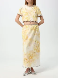 Top Zimmermann in lino con stampa floreale