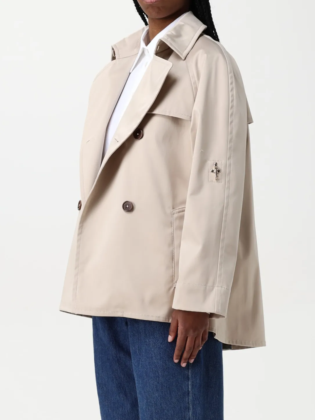 Trench a doppiopetto corto Fay in tessuto tecnico