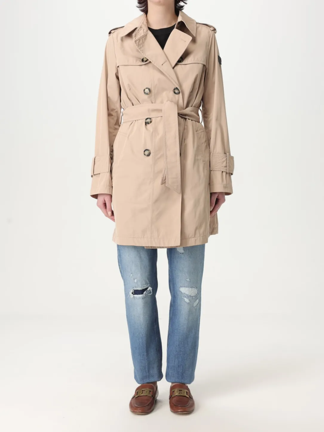 Trench a doppiopetto in poliestere Peuterey