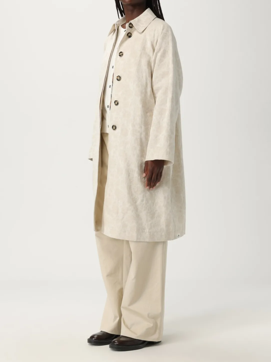 Trench jacquard damascato in lino e cotone Peuterey