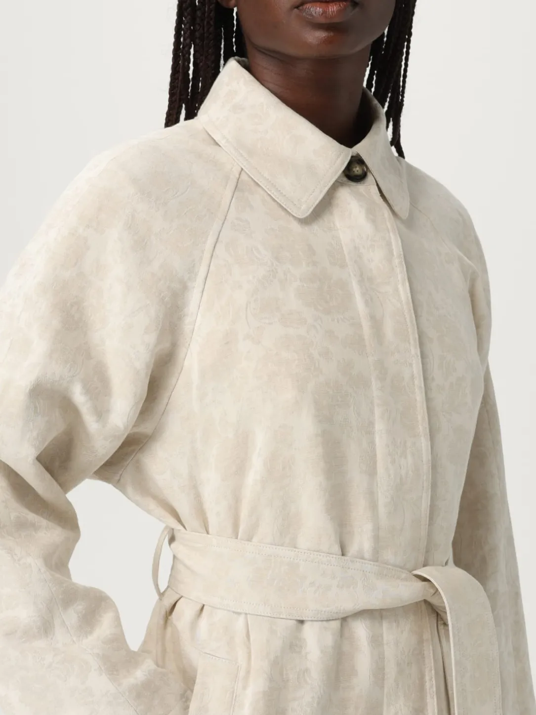 Trench jacquard damascato in lino e cotone Peuterey